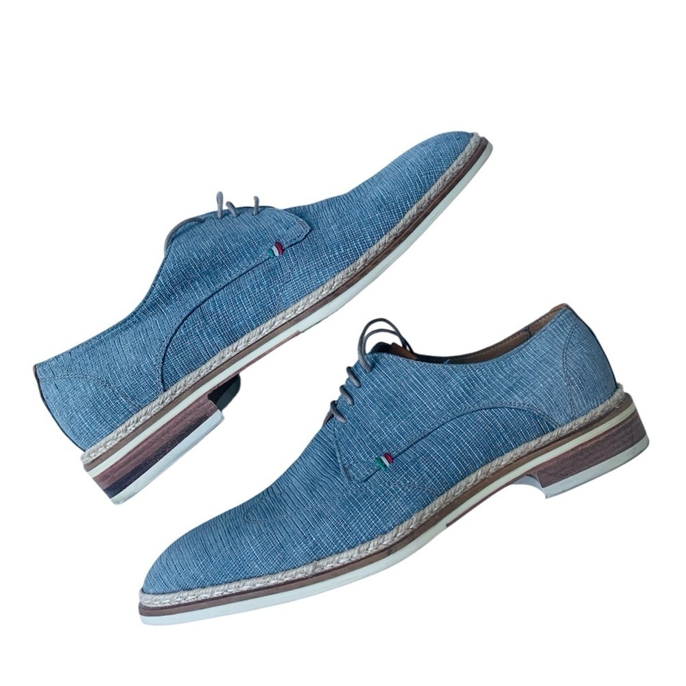 Handmade Giorgio 1958 Blue Lace-up Men's Dress Shoes EU 41.5